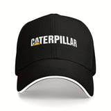 1 gorra de béisbol ajustable con estampado de CATERPILLAR para hombre y mujer, gorra tipo trucker transpirable, negra con logo blanco, ideal para actividades al aire libre, pesca y regalos