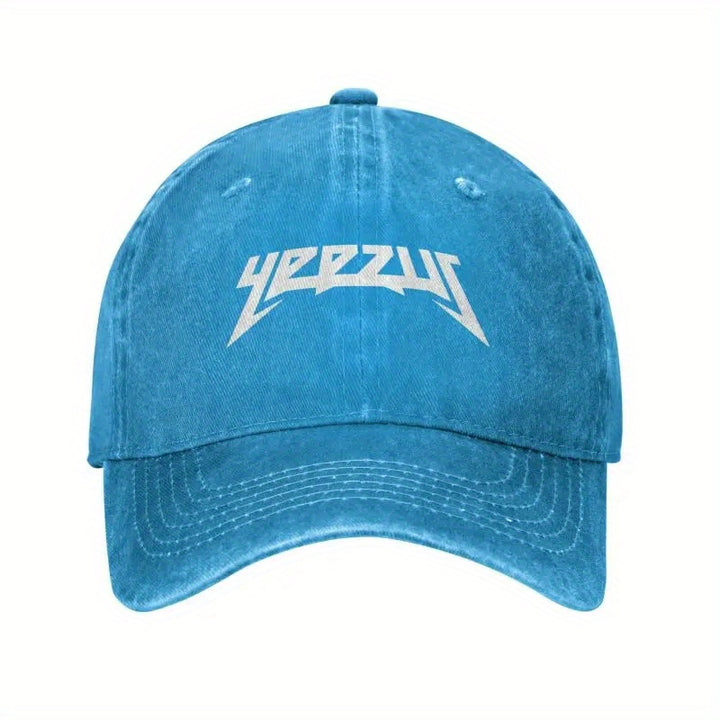 Gorra de Béisbol Yee Zus Blanca para Hombres y Mujeres - Gorra Unisex Retro con Letras Atrevidas, Revestimiento PVC Transpirable, Cierre Ajustable Snapback, Lavable a Máquina para Exteriores, Halloween, Pascua, Carnaval y Uso Diario, Accesorio Festivo, Di
