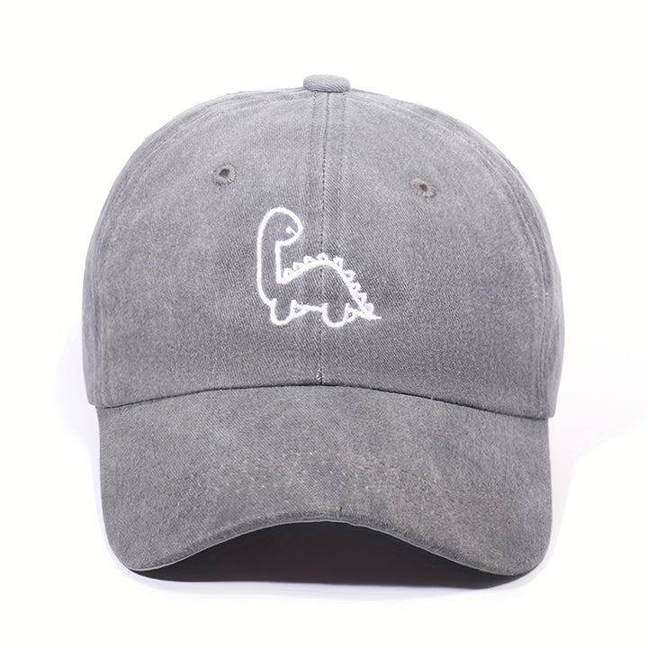 Gorra de Béisbol Ajustable con Dinosaurio Lindo - Transpirable, Lavable a Mano, Gorra de Papá de Poliéster con Visera Curva para Uso Casual