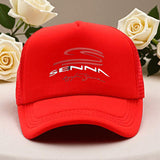 1pc Gorra SENNA Golf - Gorra Trucker Ajustable de Poliéster Ligero y Transpirable para Hombres, Diseño Deportivo en con Logo Rojo y Blanco - Ideal para Golf, Running, Senderismo, Actividades al Aire Libre - Modelo 2025 Nuevo, Accesorios de Golf, Salidas C
