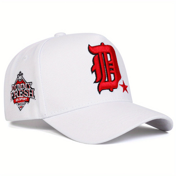 Gorra de béisbol para hombre con letras bordadas, ajustable, ligera de poliéster, ideal para viajes al aire libre, fiestas en la playa y uso casual (negro/blanco), sombrero de playa