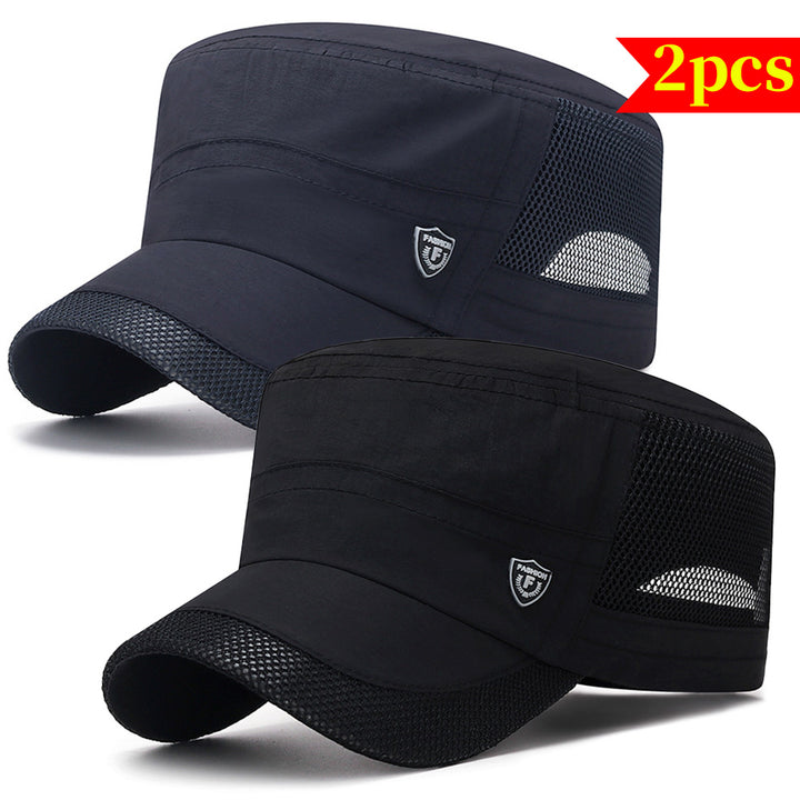 2 sombreros para hombre de secado rápido y protección solar, malla transpirable, livianos, con cierre ajustable, ideales para actividades al aire libre, equipo de protección exterior, accesorio elegante, gorra ligera