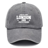 1pc Gorra de Béisbol Ajustable Unisex con Tema de Londres - Diseño Iconico Británico de 1988 con Logo del Departamento, Gorra Casual para Hombres y Mujeres, Estampado en Blanco y (Londres 1988 Libertad) - Talla Única para Uso Diario y Especial