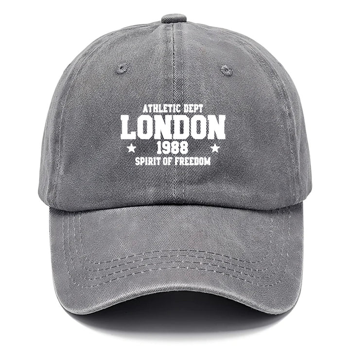 1pc Gorra de Béisbol Ajustable Unisex con Tema de Londres - Diseño Iconico Británico de 1988 con Logo del Departamento, Gorra Casual para Hombres y Mujeres, Estampado en Blanco y (Londres 1988 Libertad) - Talla Única para Uso Diario y Especial