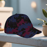 1 Gorra de béisbol con estampado de olas de camuflaje rojo y azul - Gorra ajustable con cierre a presión, ligera y cómoda, ropa urbana casual unisex para hombres y mujeres, diseño de camuflaje clásico para el día a día, atuendos urbanos, gorro para el día