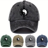 1 pieza Gorra Retro de Artes Marciales Chinas para Hombre - Sombrero con Símbolo Bagua Tai Chi (Diseño Inspirado en Yin-Yang) - Ligera y Adecuada al Exterior, Ideal Para Hiking, Ciclismo o Uso Diario - Regalo Perfecto para Padres e Practicantes de Artas M