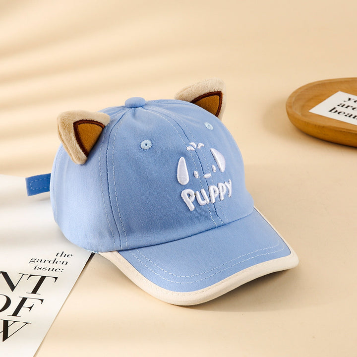 Gorra de béisbol para bebés de una pieza, estilo primavera y otoño, para niños de 1 a 4 años, moda, combinable con todo, verano, tres dimensiones, bordado, perro, chico, sombrero de sol, niña, gorra de pato.