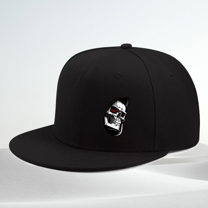 Llegada Nueva: Gorra de Béisbol de Moda con Estampado de Calavera - Snapback Negro con Diseño Blanco, Ajuste Ajustable para Hombres y Mujeres, Estilo Urbano Hip-Hop, Sombrero Casual para el Exterior, Gorra de Béisbol