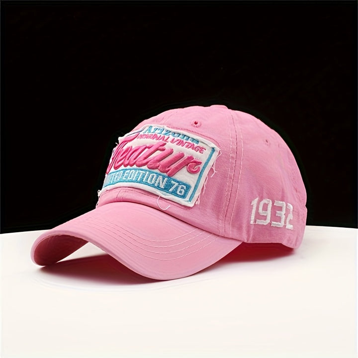 Gorra de Béisbol Ajustable con Borlas y Agujeros Aleatorios y Parche Bordado, Protección Solar, Sombrero Casual para Exteriores para Mujeres y Hombres