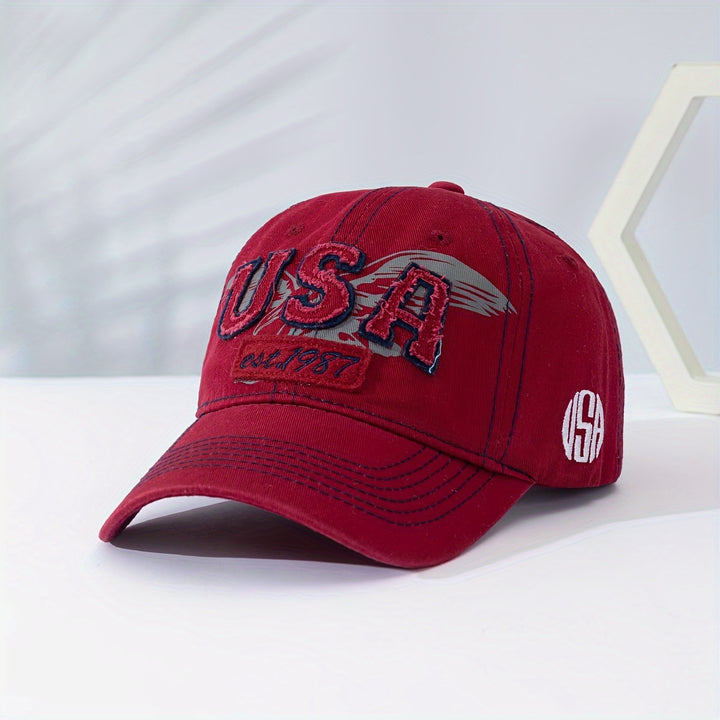 1 ud Gorra de Béisbol Lavada y Estilosa - Accesorio de Moda Suave para Primavera y Verano con Letra Bordada en 3D, Sombrero Casual Unisex para Actividades al Aire Libre