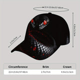 Gorra de béisbol punk rock para hombre CUTEHSJ - Gorra ligera ajustable con diseño de serpiente roja, contraste negro y rojo, ideal para playa, pesca, actividades al aire libre y vacaciones, accesorio moderno