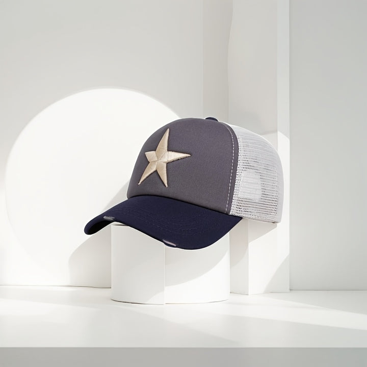 Red hueca de moda transpirable con estrellas y bordado exquisito, ideal para atuendos casuales, viajes al aire libre, deportes como ciclismo o conducción