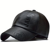 1 pza. Gorra de béisbol de cuero PU británico para hombre, gorra ajustable transpirable Casual, sombrero de primavera/verano/otoño/invierno, regalo de Navidad