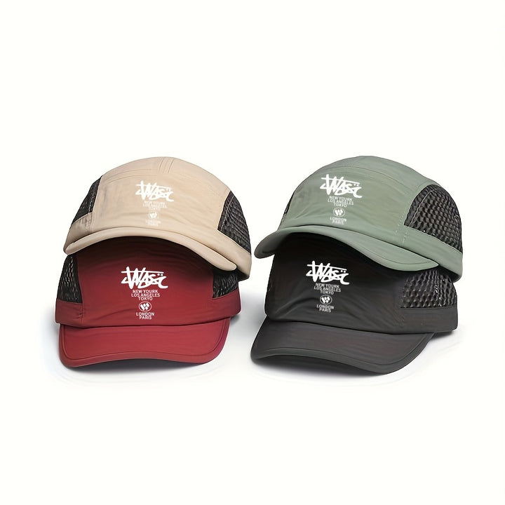 Nueva gorra de béisbol de cinco paneles con borde suave y copete corto de cuadros para primavera y verano, elegante y sencilla, adecuada para parejas, casual y versátil.