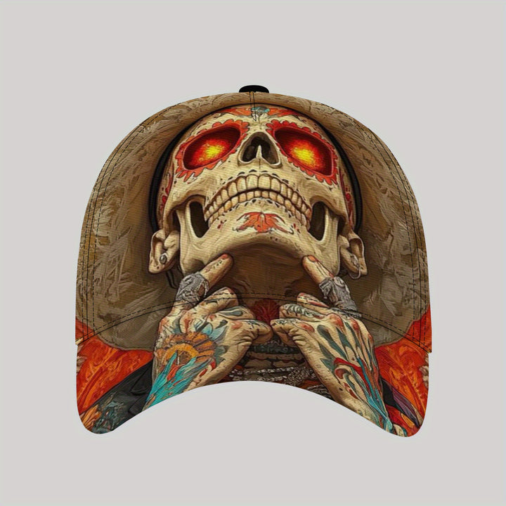 Gorra de Béisbol Ligera para Hombres CUTEHSJ con Diseño Fantasía Hip-Hop y Calavera & Tatuaje, Ajuste con Hebilla para Playa, Pesca, Vacaciones, Accesorio de Cabeza al Aire Libre, Diseño Intrincado