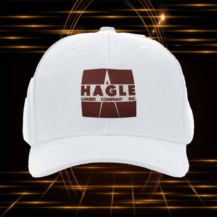 Gorra de Béisbol con Logo de Hagle Lumber Company Inc - Emblema Oficial de HAGLE, Gorra Snapback Ligera para Motocicletas, Deportes al Aire Libre y Eventos de Leñadores, Blanca con Parche de Logo Marrón (Lavable a Mano, Patrocinadores con Logo)