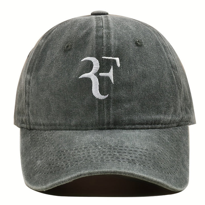 1 gorra de béisbol ajustable con diseño bordado de letra F elegante, mezcla transpirable, protección solar para deportes al aire libre y uso casual, accesorio para la cabeza ajustable, gorra de béisbol bordada duradera