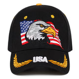 Gorra de béisbol para hombres AR Brand USA Eagle Embroidery, 100% poliéster, estilo casual, ajustable sombrero de protección solar para viajes de primavera/otoño, playa y fiesta