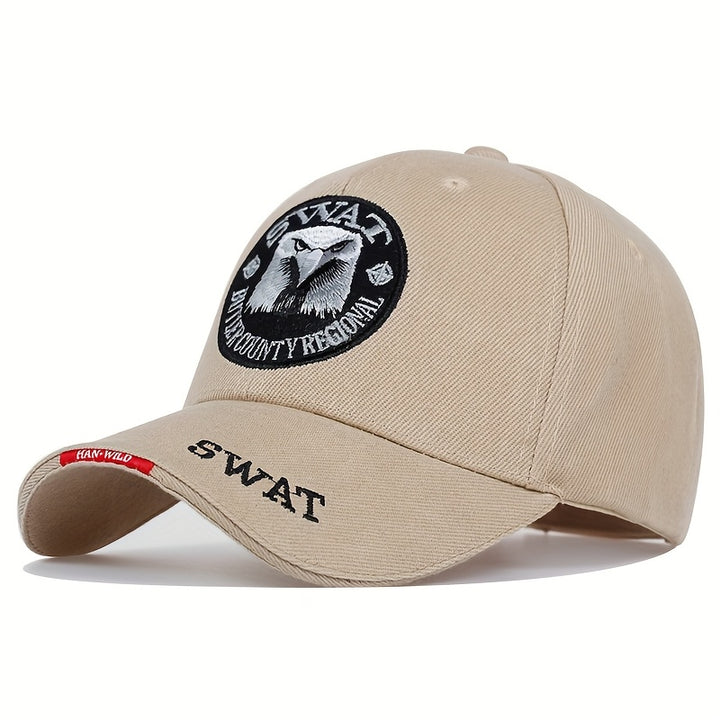1 gorra de béisbol para hombre con bordado de águila, "SWAT", gorra casual ajustable al aire libre, ideal para viajes en primavera y otoño
