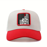 Gorra de béisbol unisex con malla trasera, bandera de EE. UU. y bomberos ajustable, gorra trucker estilo hip hop anime, gorra transpirable para verano al aire libre