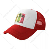 Gorra de Béisbol Ajustable de Malla Transpirable con Grafiti de Palmeras Vibrantes - Estilo Hip-Hop, Sombrero de Playa de Verano para Hombres y Mujeres, Lavable a Máquina