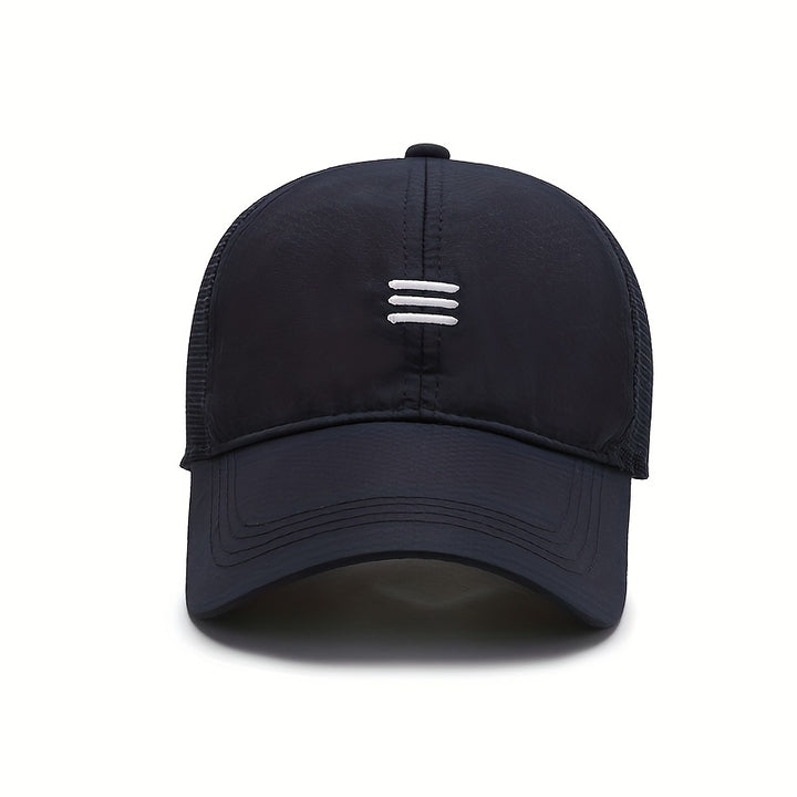 Gorra de Béisbol para Hombre, Ajustable, de Tela Mesh Respirable, Azul Marino, Gorra Casual para Atire Casual y Actividades al Aire Libre