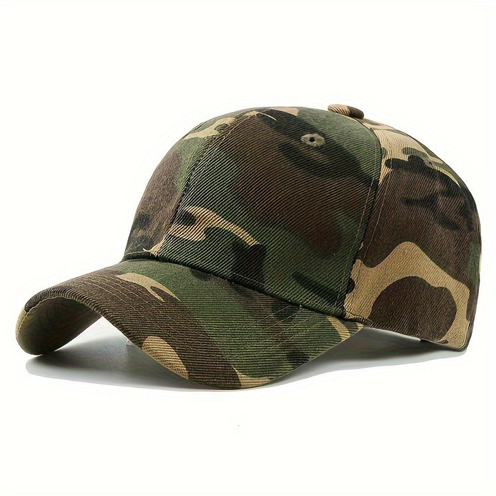1 gorra de béisbol con estampado de camuflaje para mujer, 100% poliéster, sombrero de moda ligero, ajuste inelástico ajustable, artesanía tejida, gorra deportiva informal para exteriores sin instrucciones de cuidado de lavado