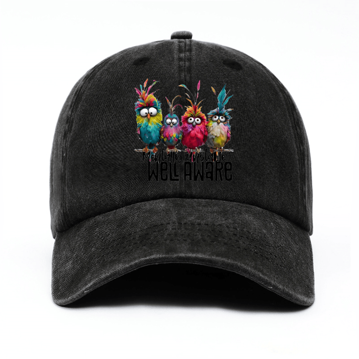 4 Gorras de Béisbol con Estampado Divertido de Pájaros, Gorras Casuales para Primavera/Verano