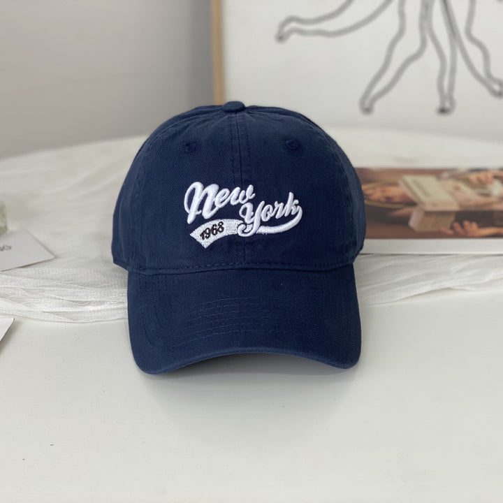 Gorra de Béisbol Bordada Americana para Hombres y Mujeres, Estilo Coreano Versátil con Visera Curva Snapback para Primavera/Otoño
