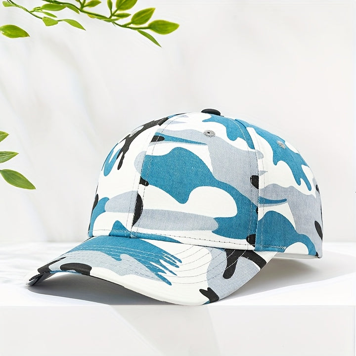 Gorra de Béisbol de Camuflaje [Poliestera], Ajuste Elástico de Poliéster, Sombrero Ligero para Todas las Estaciones con Cierre de Tirón, Solo Lavado a Mano - Diseño de Pico de Pato a la Moda