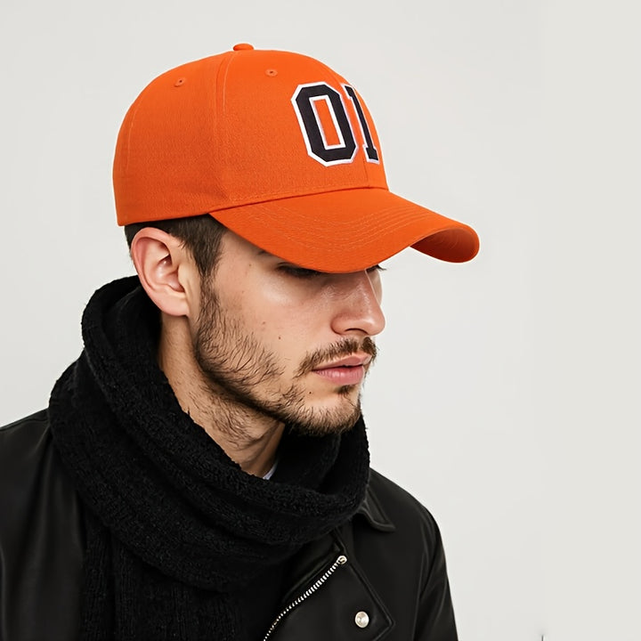 2 gorras de béisbol naranjas 01 de coche de carreras para hombre - Gorras ajustables para exteriores para salidas, fiestas, viajes y vacaciones en la playa - Regalo de San Valentín para parejas