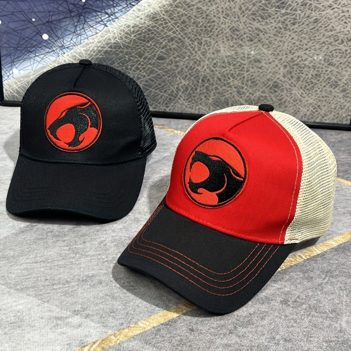 2 gorras de béisbol unisex, gorra de malla transpirable ajustable con gato relámpago bordado, tela acrílica 100% no elástica, recubierta en PVC, livianas para deportes al aire libre y uso diario, ideal para regalos de San Valentín, Carnaval y Festival de