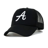 1 pieza, gorra de béisbol bordada con 'A', ajustable con cierre de clic, estilo casual de hip-hop, protección solar, poliéster, disponible en azul, rojo, negro para primavera/verano.