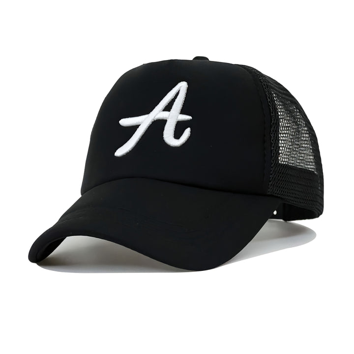 1 pieza, gorra de béisbol bordada con 'A', ajustable con cierre de clic, estilo casual de hip-hop, protección solar, poliéster, disponible en azul, rojo, negro para primavera/verano.