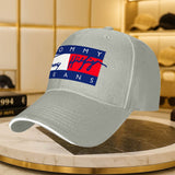 1 Gorra de béisbol para hombre - Sombrero ajustable con cierre a presión y logo rojo y blanco llamativo, ajuste estructurado ligero y transpirable para uso casual y deportivo