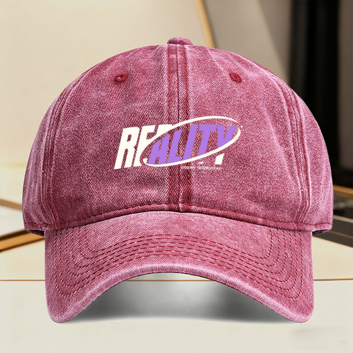 1 Gorra de béisbol retro Reality Urban Worship - Sombrero ajustable con cierre a presión y letras Reality, ropa de calle unisex ligera y transpirable para hombres y mujeres