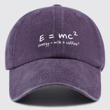 Gorra de Béisbol E=mc² Energía=Leche x Café² para Hombres y Mujeres - Gorra Trucker Ajustable Snapback, Tejido Ligero Transpirable, Sombrero Casual Unisex para Pesca Caza Playa, Regalos del Día de la Madre Día del Padre Cumpleaños, Accesorio de Pesca, Cas