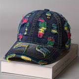 Gorra de Béisbol Retro Lavada Desgastada - Gorra Snapback Ajustable Moda Coreana con Agujeros Aleatorios, Sombrero Transpirable para Hombre y Mujer en Verano