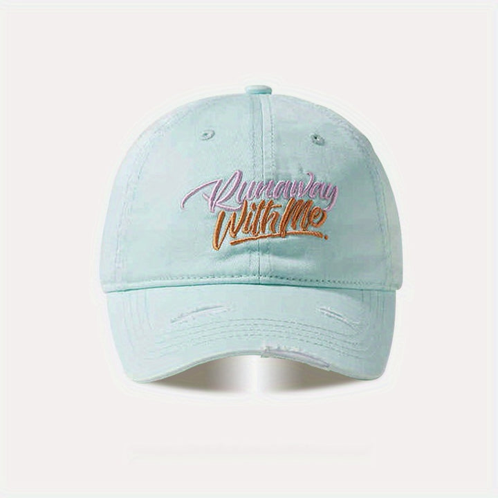 Gorra de pico de pato americana para hombres con ala ancha y parte superior profunda, gorra de béisbol con agujero bordado versátil, agradable al rostro, adecuada para 200 países.