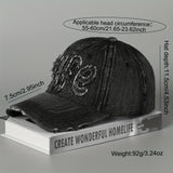 1pc American Retro Lavado y Desgastado Gorra de Béisbol, Hombres y Mujeres Vaquera Suave Gorra Casual, Versátil Gran Circunferencia de la Cabeza Pico de Pato Gorra, de Moda