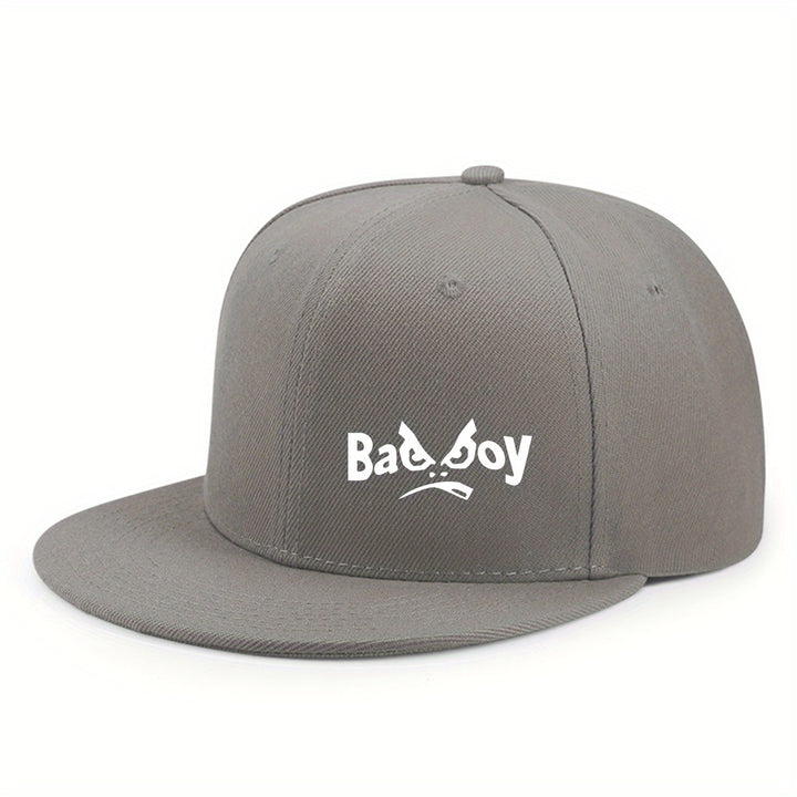 Gorra de béisbol con diseño gráfico malo - Gorra negra con diseño de personaje de dibujos animados blanco, ropa urbana unisex para hombres y mujeres, lavable a mano, ropa de cabeza para exteriores, letra oscura, gorro duradero.