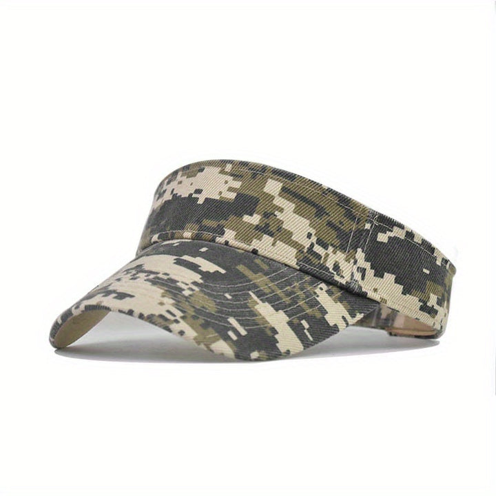 Visera Ligera Ajustable de Poliéster - Gorro Camuflaje para Playa y Actividades al Aire Libre, Cierre Snapback Transpirable, Lavado a Mano, Sombrero Casual, Diseño Camuflaje, Accesorio de Vacaciones, Cómodo y Moderno, Ideal para Viajes