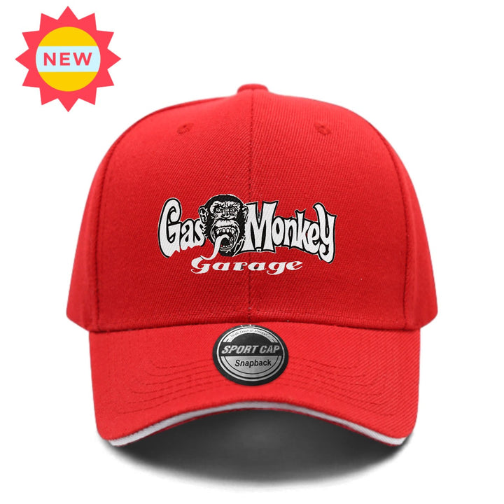 Gorra de Béisbol MAKEFGE Gas Monkey Garage - Gorra Trucker Ajustable con Cierre, Poliéster Transpirable, Estilo Unisex para Parejas, Diseño Punk Rock & Hip Hop con Insignia Metálica y Detalle en Cuero Desgastado, Ligera para Todas las Estaciones, Casual D