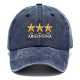 1 Gorra de béisbol estampada de Argentina - Gorra ajustable con cierre a presión y emblema del equipo nacional de Argentina (1978, 1986, 2010), Gorra de béisbol transpirable para hombres y mujeres, Gorra ligera deportiva e casual para fans del fútbol, par
