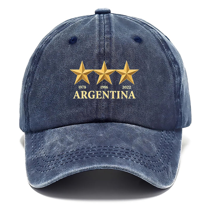 1 Gorra de béisbol estampada de Argentina - Gorra ajustable con cierre a presión y emblema del equipo nacional de Argentina (1978, 1986, 2010), Gorra de béisbol transpirable para hombres y mujeres, Gorra ligera deportiva e casual para fans del fútbol, par