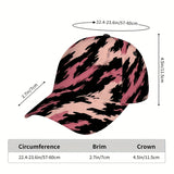 1 Gorra de Béisbol para Hombre - Diseño Audaz en Rosa//Gris con Llamas, Correa Ajustable, Ligera y Cómoda para Halloween, Navidad, Acción de Gracias - Accesorio Moderno de Calle, Tocado Festivo, Tejido Transpirable, Estilo Casual, Diseño Abstracto, Durade