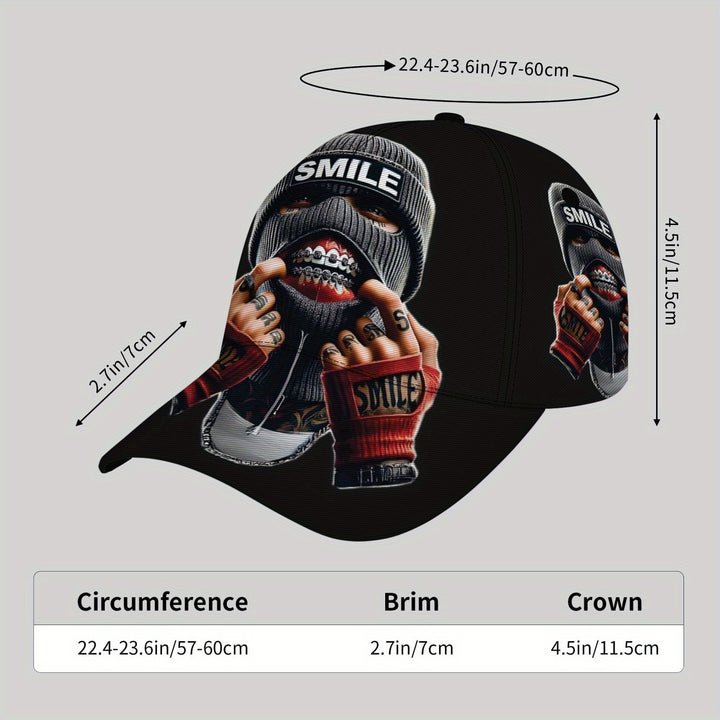 Sombrero de sol para hombre con estilo casual, CUTEHSJ, estilo hip-hop fresco, gorra de béisbol ligera de poliéster con cierre ajustable, lavable a mano, para playa, actividades al aire libre, pesca y vacaciones - Diseño de encanto fantástico, accesorios