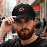 Visera Ajustable Unisex con Borde Curvo y Estampado Rosa sobre Fondo . Diseño de Cinco Paneles en Tela de Poliéster, Estilo Moderno y Fresco, Ideal para Deportes, Senderismo, Pesca y Uso Diario Casual. Protección Solar, Regalo para el Día del Padre o Pasc
