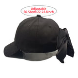 Gorra de Béisbol Ajustable Negra con Gran Lazo - Sombrero de Ala Ancha para el Sol, Ribete Blanco y Visera Curva para Exteriores, Casual, Viajes - Gorra Clásica de Papá (Duradera, Talla Única)