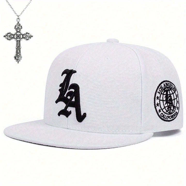 2 piezas (gorra + collar) Gorra de béisbol con bordado de letras para hombre y mujer | Estilo urbano al aire libre